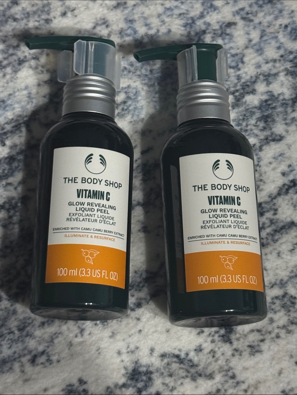 2- Pack of The Body Shop Vitamin C Glow Revealing Liquid Peel - Green & Orange